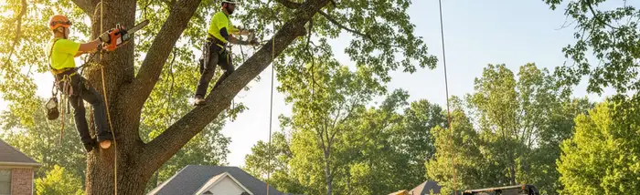 Tree service team in Burlington, NC providing professional tree care and removal on the homepage