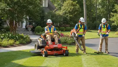 Burlington, NC tree service crew providing professional lawn and arbor care for local homeowners
