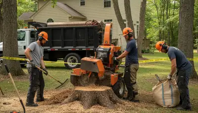 Burlington, NC stump removal service clearing yard space for homeowners