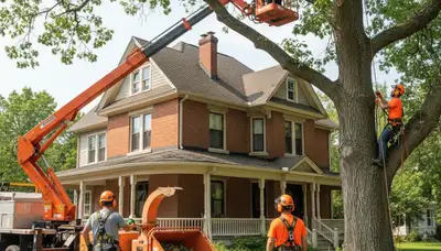 Tree service crew in Burlington, NC handling professional tree removal and trimming.