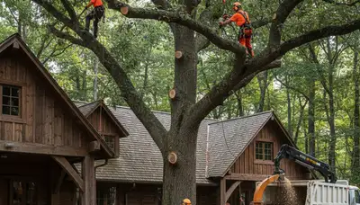 Tree service crew in Burlington, NC providing professional tree trimming and removal services