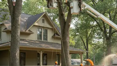 Tree service crew in Burlington, NC providing professional tree removal and trimming services