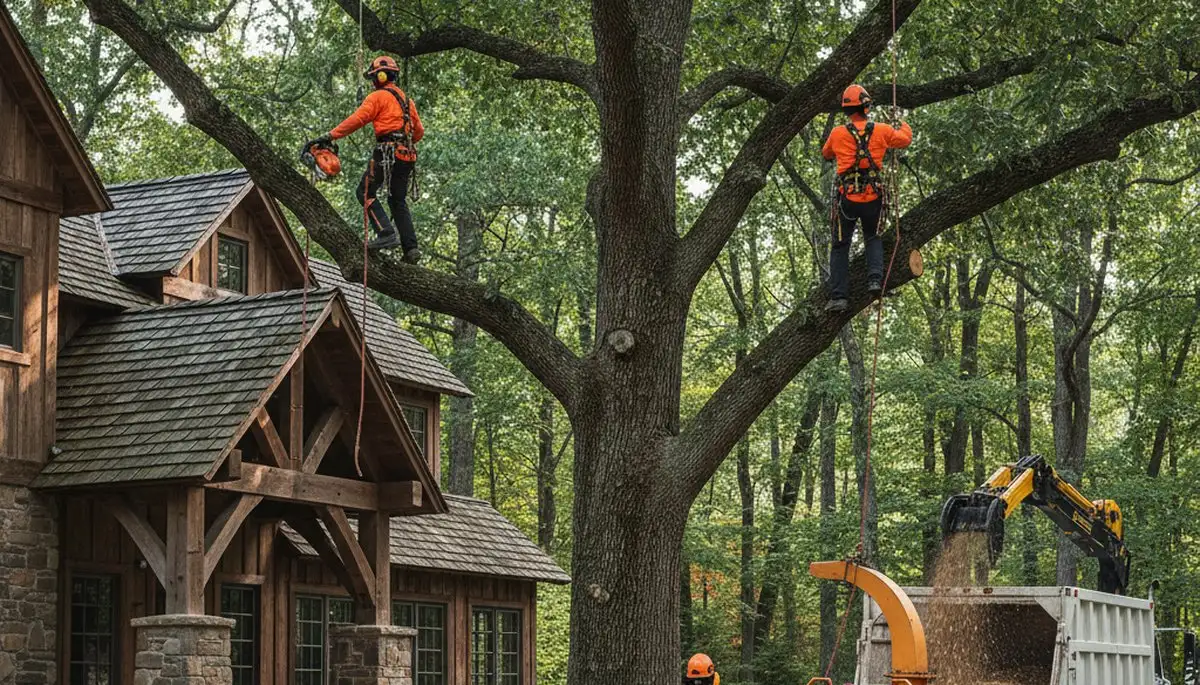 Tree service crew in Burlington, NC providing professional tree care and removal services