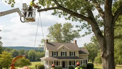 Tree service crew in Burlington, NC providing professional tree care and removal