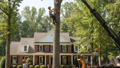 Tree service crew in Burlington, NC providing professional tree trimming and removal services