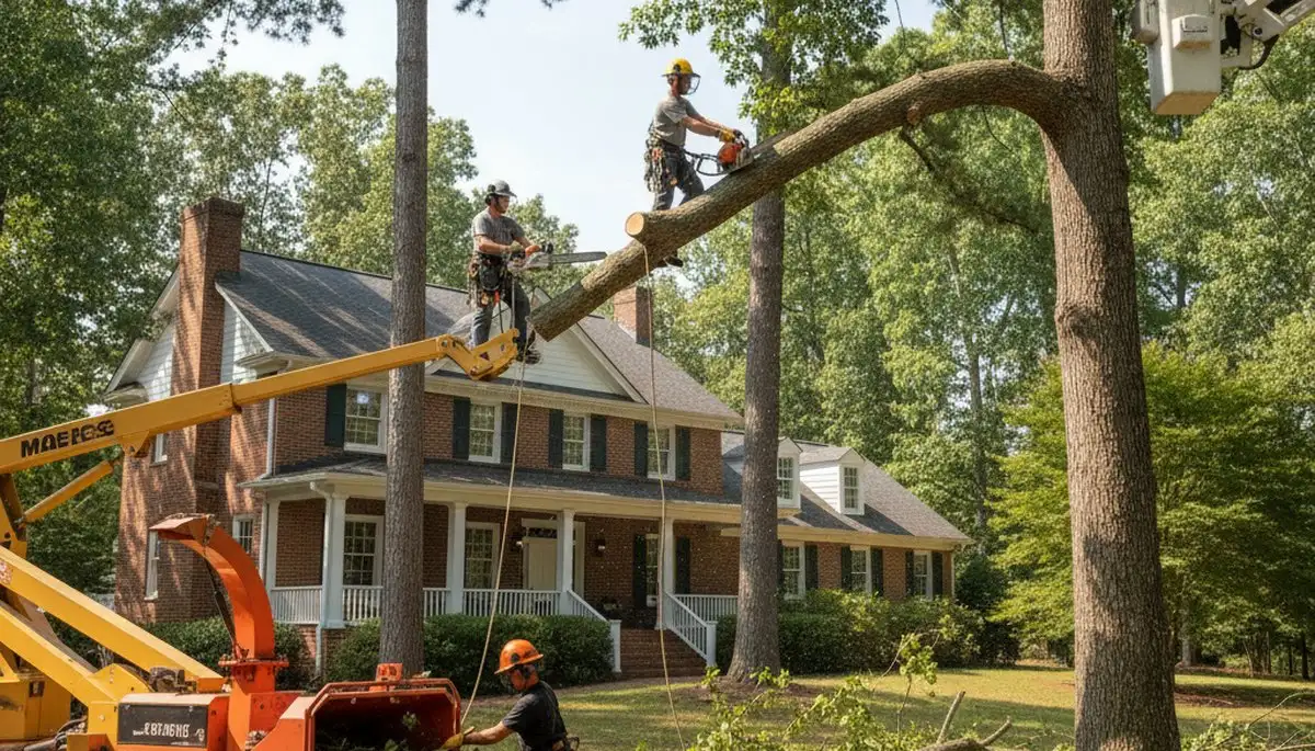 Tree service crew in Burlington, NC providing professional tree care and removal services