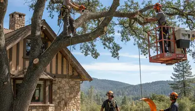 Tree service crew in Burlington, NC providing professional tree trimming and removal services