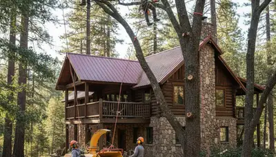 Tree service team in Burlington, NC providing professional tree removal and trimming services