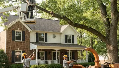 Tree service crew in Burlington, NC providing professional tree care and removal services