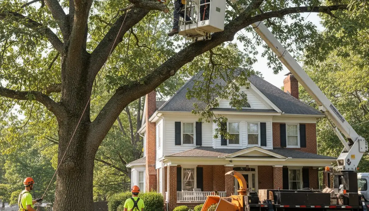 Tree service crew in Burlington, NC providing professional tree trimming and removal services