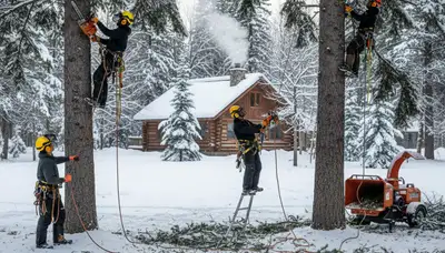 Tree service team in Burlington, NC providing professional tree removal and trimming services